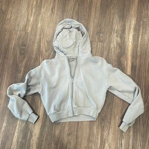 Skims grey cropped zip up